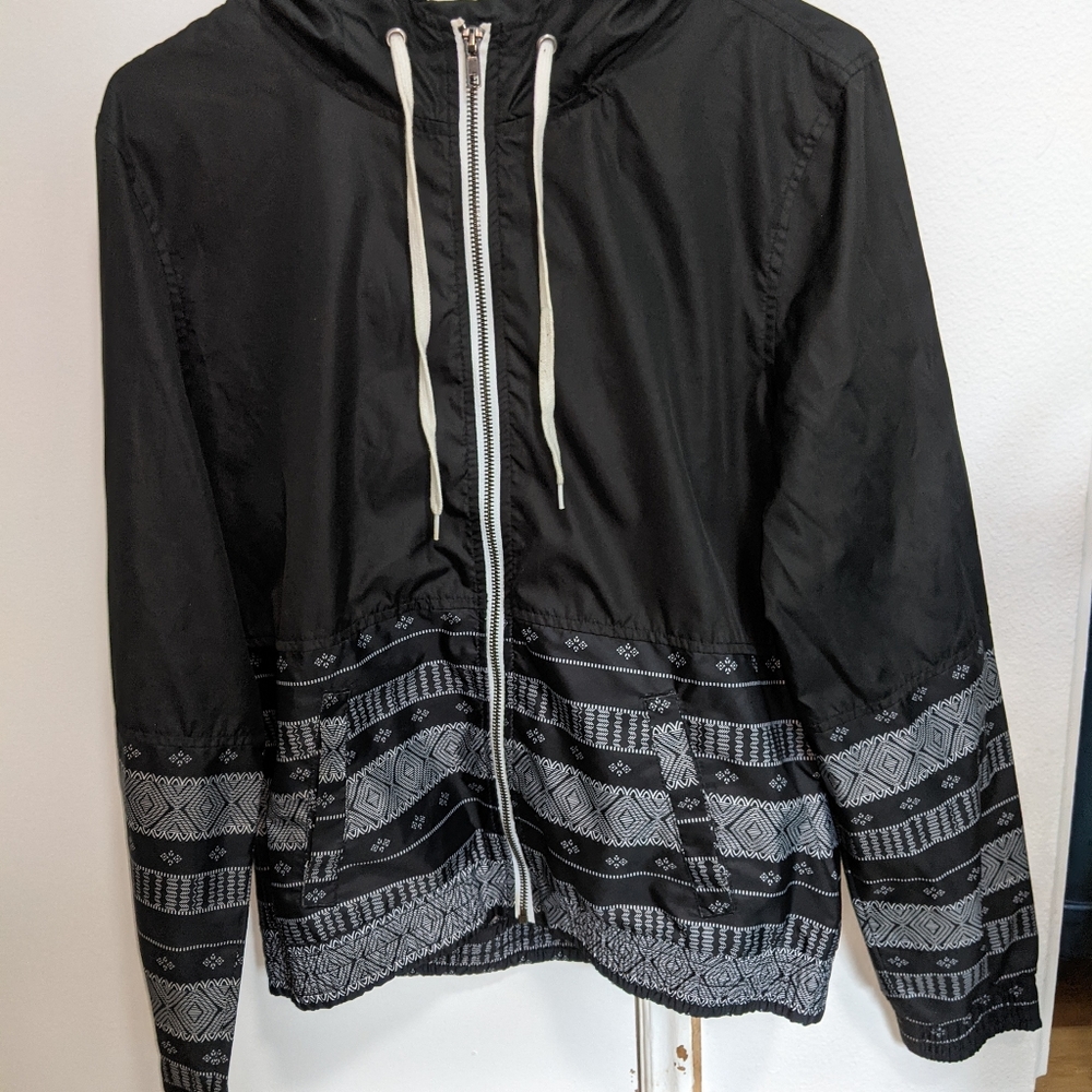 Black windbreaker